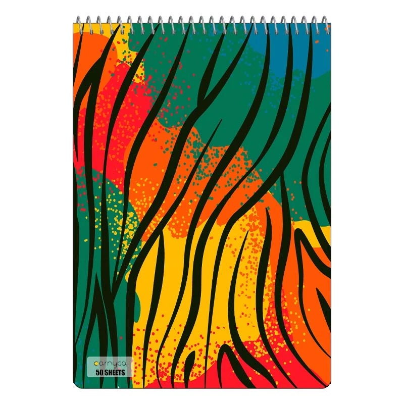 دفتر نقاشی 50 برگ سیمی کارنیکا طرح پترن پوست Animal Pattern کد 28335