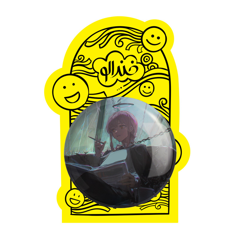 آینه جیبی خندالو طرح ماکیما انیمه مرد اره ای Chainsaw Man مدل تاشو کد 17912