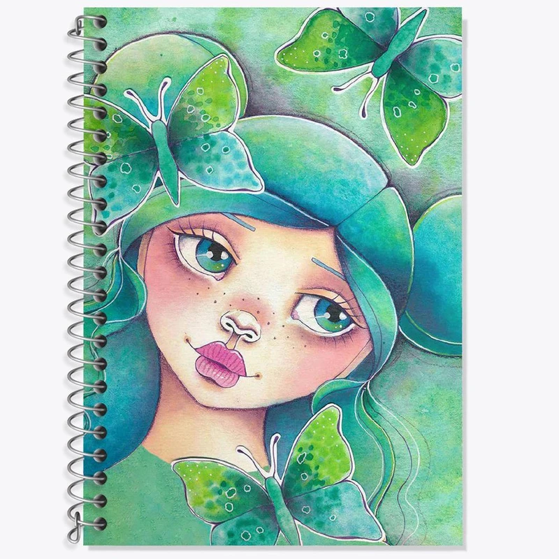 دفتر زبان 50 برگ خندالو مدل سه خط طرح دخترونه کد 6064