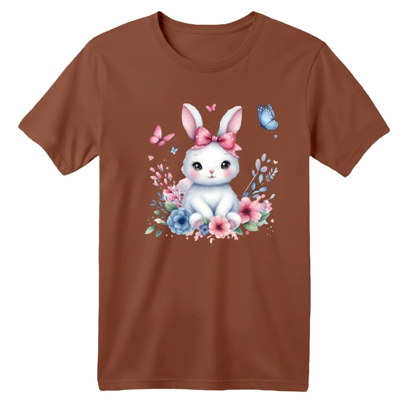 تی شرت آستین کوتاه بچگانه مدل خرگوش و پروانه