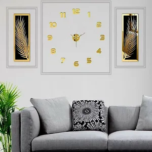 ساعت دیواری اِلیکسار مدل Aureate کد S109 به همراه تابلو 2 عددی 