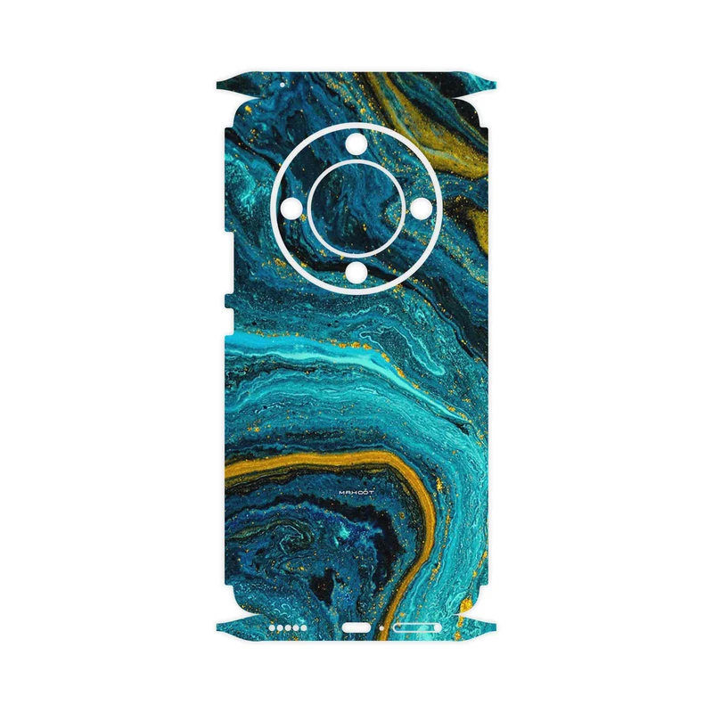 برچسب پوششی ماهوت مدل Turquoise marblewith golden streaks-FullSkin مناسب برای گوشی موبایل آنر X9b