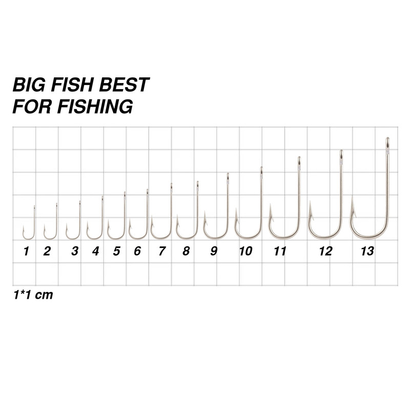 قلاب ماهیگیری پایه بلند بیگ فیش مدل دریایی سایز 2 بسته 10 عددی
