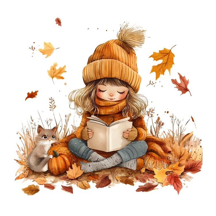 استیکر پارچه و لباس پاد آفرین مدل پاییز طرح دخترانه کد S2905