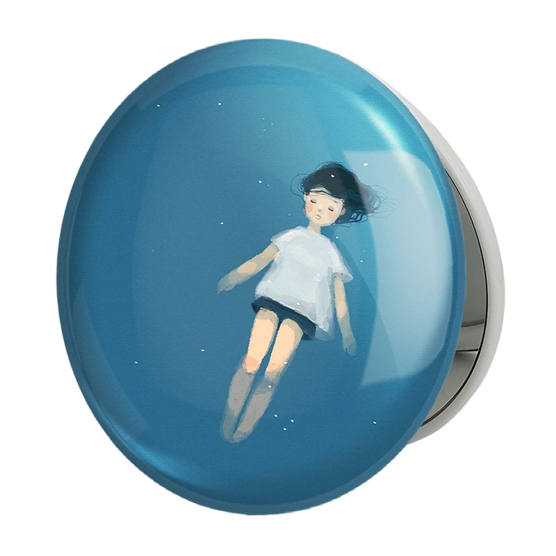 آینه جیبی خندالو طرح دخترونه مدل تاشو کد 6069 