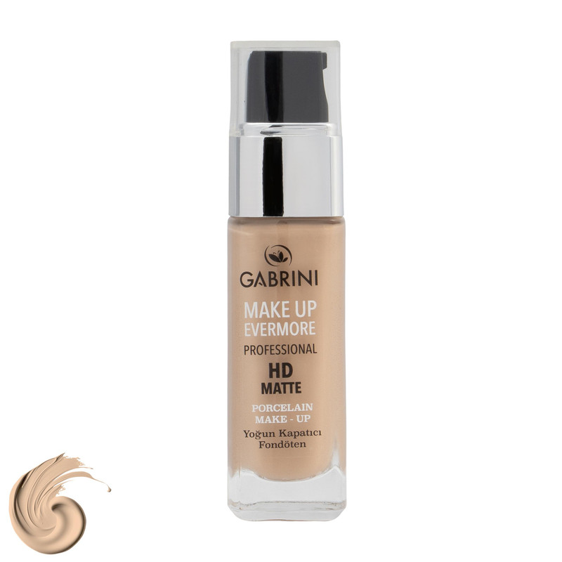 کرم پودر مایع کابرینی مدل Hd Matte شماره 02 مناسب برای انواع پوست حجم 30 میلی‌لیتر