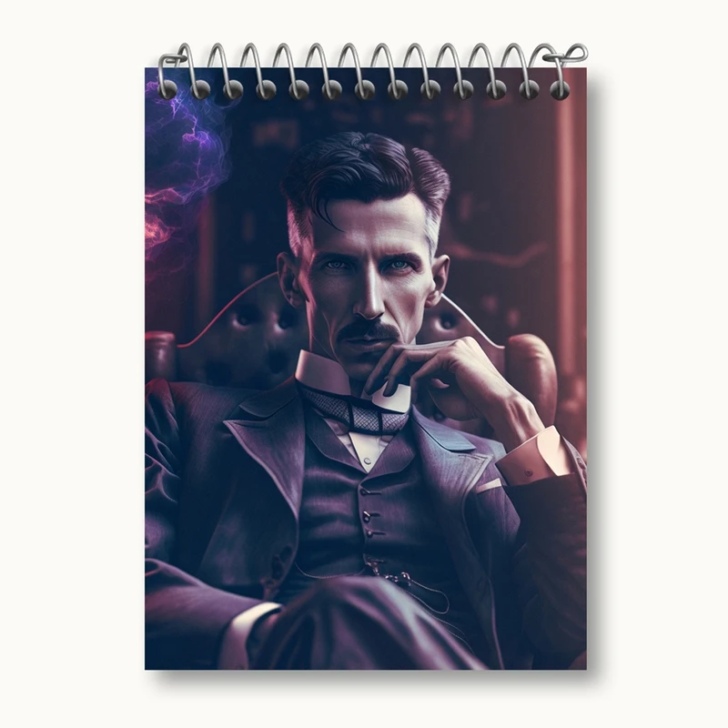 دفتر یادداشت 50 برگ خندالو مدل نیکولاس تسلا Tesla کد 29487