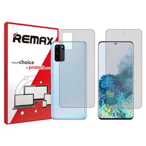 Remix matte screenprotector HyMTT model suitable for Samsung Galaxy S20 Plus 5G  mobile phones along with the back of the phone