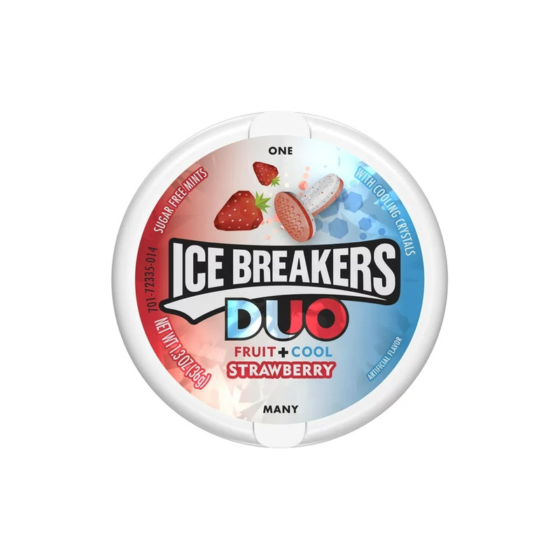 قرص خوشبو کننده دهان بدون شکر توت فرنگی خنک کننده آیس بریکرز - 36 گرم
