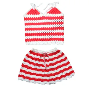 ست تاپ و دامن بافتنی دخترانه مدل محبوب کد 635