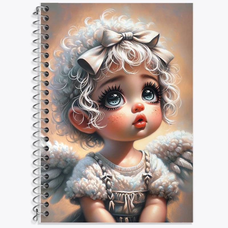 دفتر زبان 50 برگ خندالو مدل دو خط طرح دخترانه کیوت کد F6652