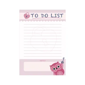 کاغذ یادداشت مدل to do list طرح جغد و قفل قلب