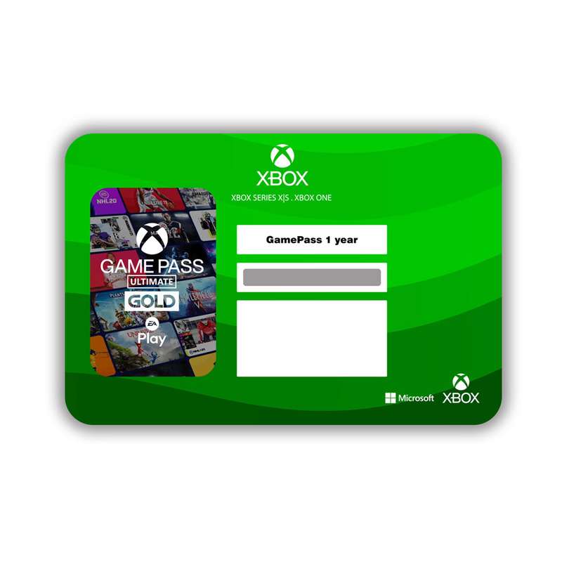 گیفت کارت بدون اعتبار اولیه گیم پس ایکس باکس مدل xbox game pass 12M