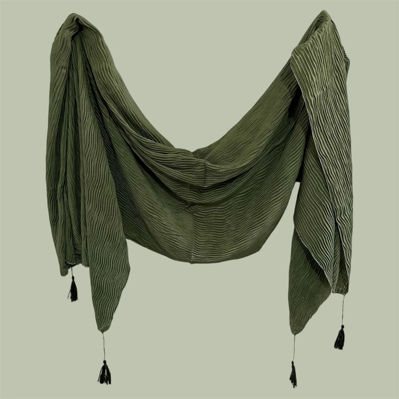 شال زنانه مدل پلیسه نخی بریشکا کد 0052