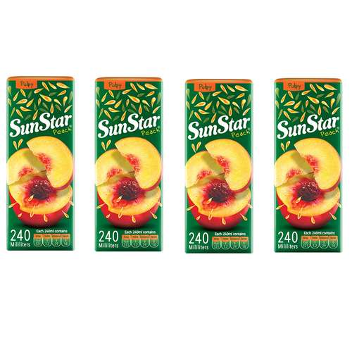 آبمیوه هلو سان استار -240 میلی لیتر بسته 4عددی