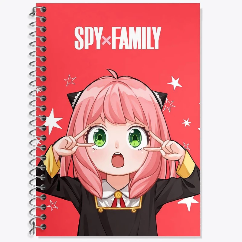 دفتر زبان 50 برگ خندالو مدل دو خط طرح آنیا فورجر انیمه اسپای ایکس فمیلی Spy x Family کد 15584