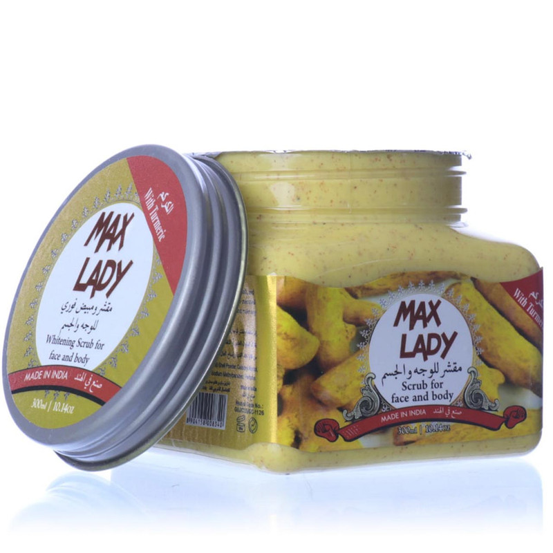 اسکراب لایه بردار پوست مکس لیدی مدل Turmeric حجم 300 میلی لیتر