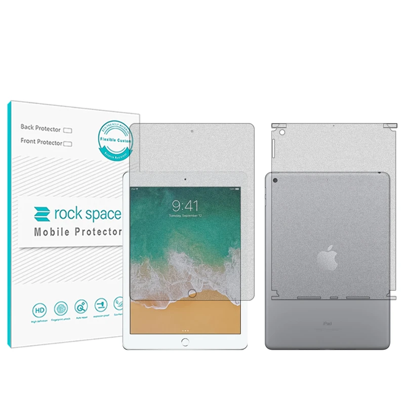 محافظ صفحه نمایش مات راک اسپیس مدل HyMTT مناسب برای تبلت اپل iPad 9.7 (2018) به همراه محافظ پشت تبلت