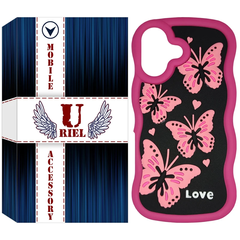 کاور یوریل مدل سیلیکونی عروسکی طرح پروانه مناسب برای گوشی موبایل اپل iPhone 16