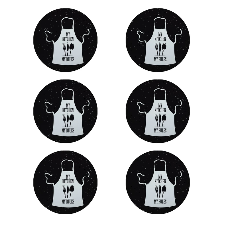 زیر لیوانی طرح آشپزخانه کد 8296 بسته 6 عددی