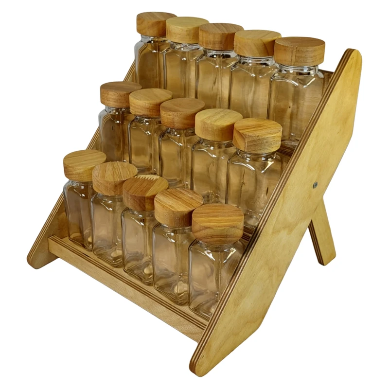 ست جا ادویه 15 پارچه مدل مکارتی کد IK15 به همراه استند