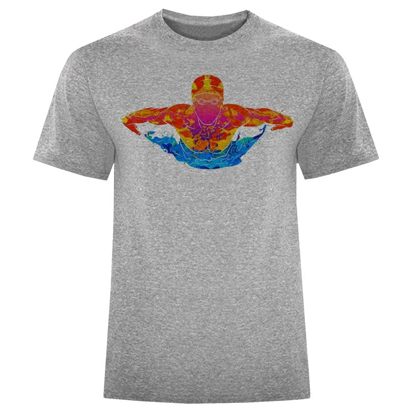 تیشرت آستین کوتاه مردانه طرح شنا کد W450