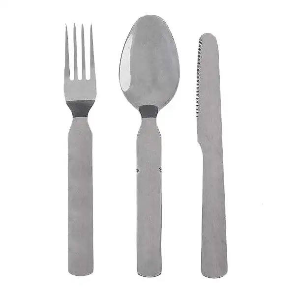 قاشق و چنگال سفری مدل استیل مجموعه 3 عددی