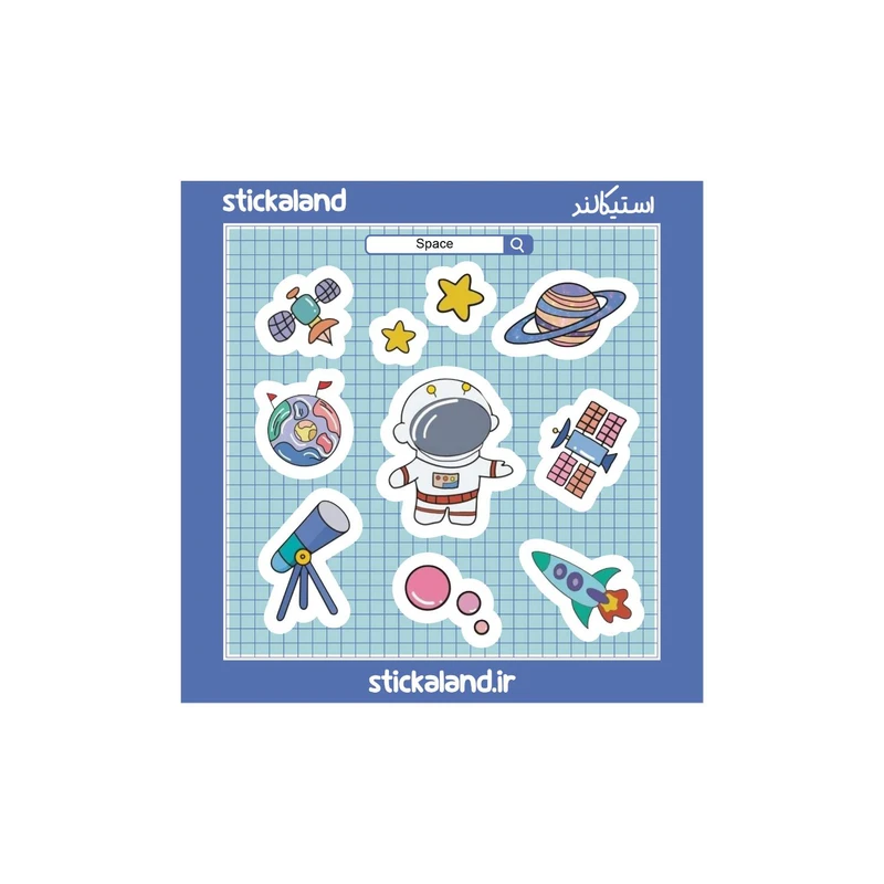 استیکر استیکالند مدل استیکرپک فضایی و فضانورد کد 43657h