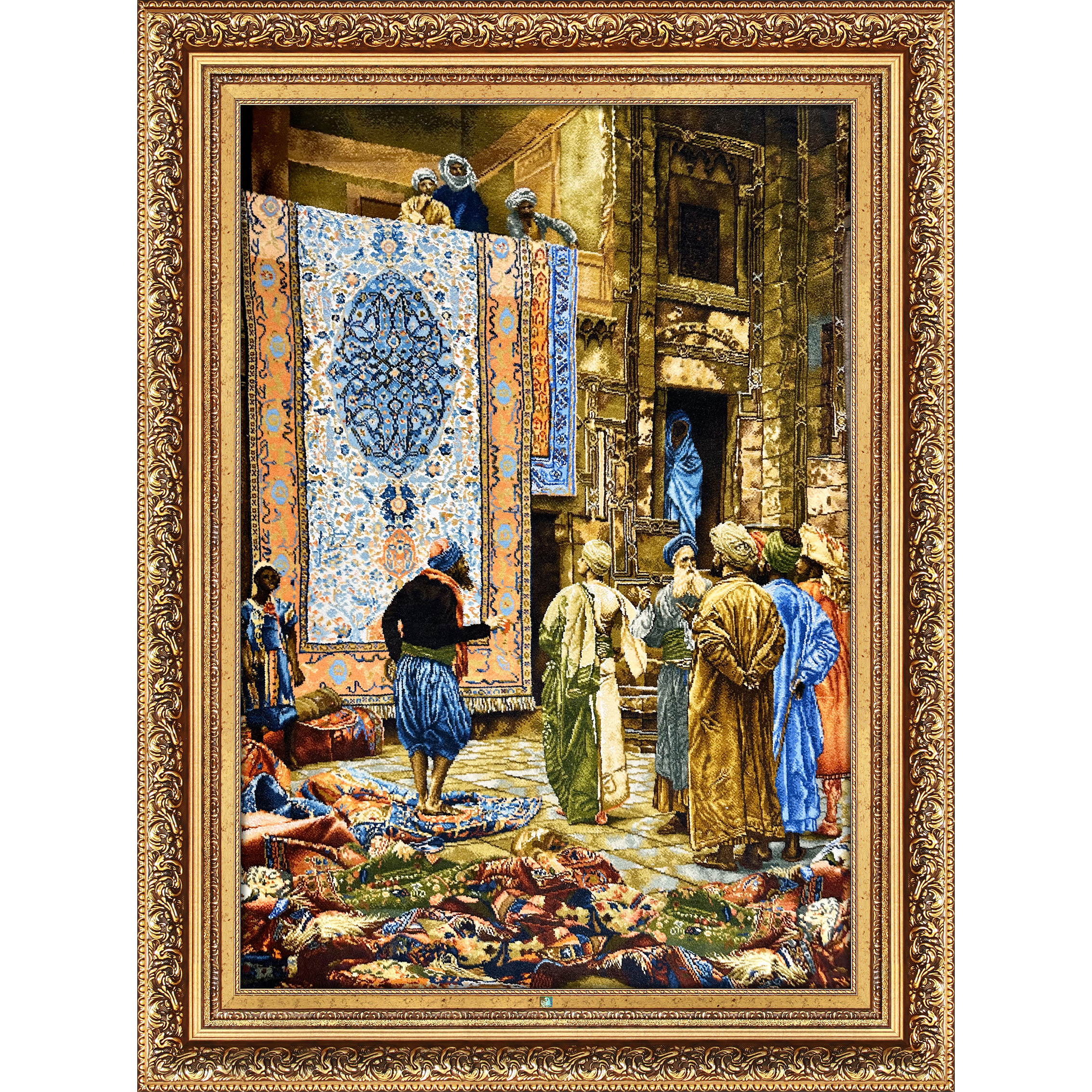 تابلو فرش دستباف فرش میرنظامی مدل بازار قاهره کد 1737