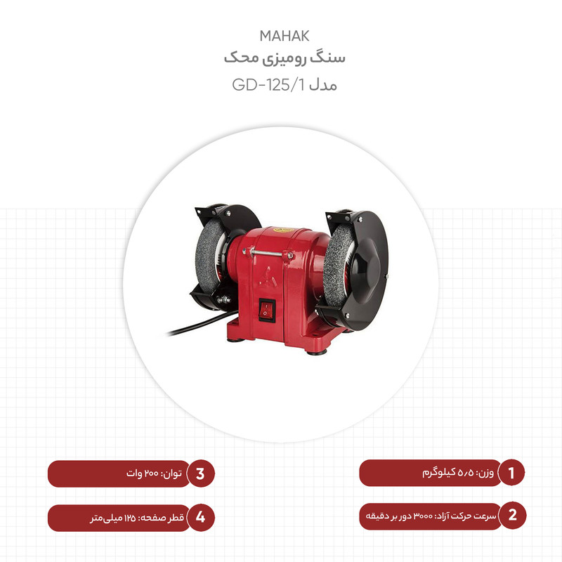 سنگ رومیزی محک مدل GD-125/1 سنگ رومیزی محک مدل GD-125/1