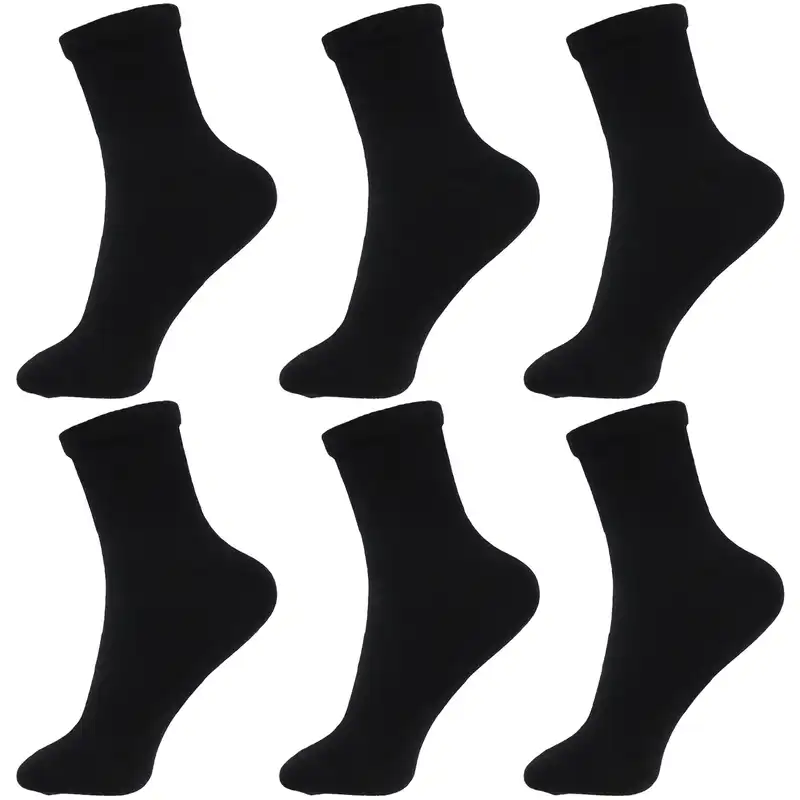 جوراب ورزشی زنانه ادیب مدل کش انگلیسی کد SPTW رنگ مشکی بسته 6 عددی