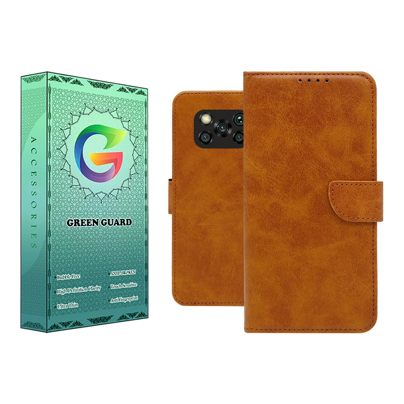 کیف کلاسوری گرین گارد مدل چرمی مگنتی کد Hb-G10 مناسب برای گوشی موبایل شیائومی Poco X3 / X3 Pro / X3 NFC
