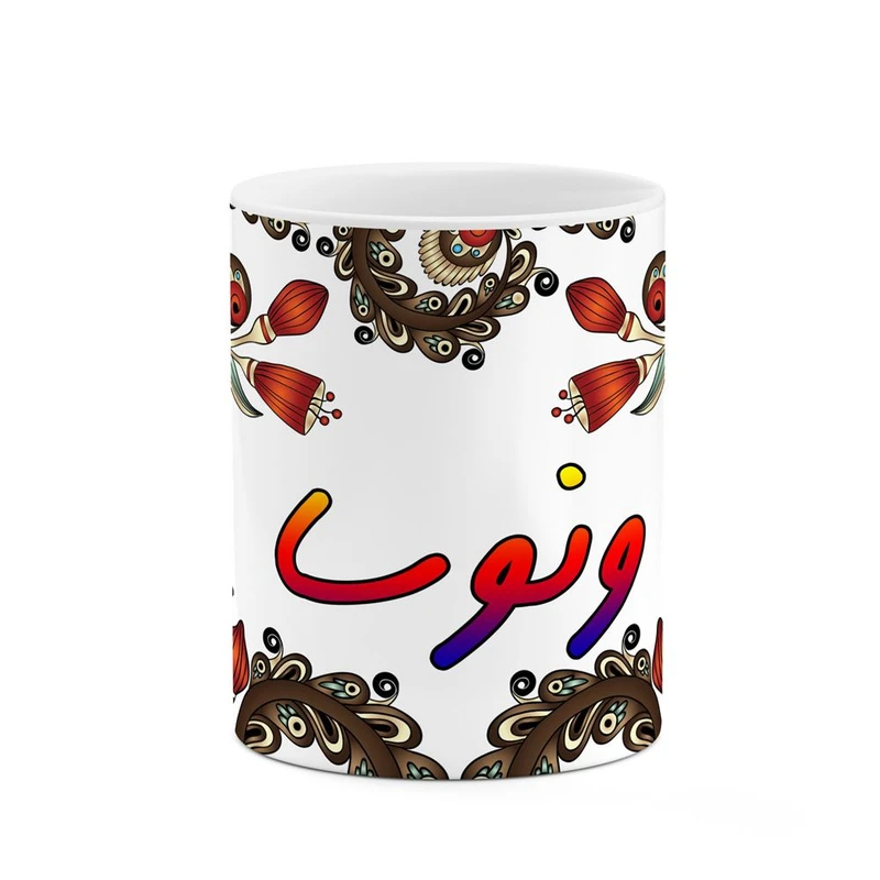 ماگ کاکتی مدل اسم ونوسا طرح سنتی گل و بته کد mgh48413