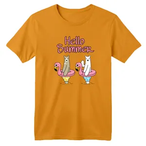 تی شرت آستین کوتاه بچگانه مدل تابستون رنگ پرتقالی