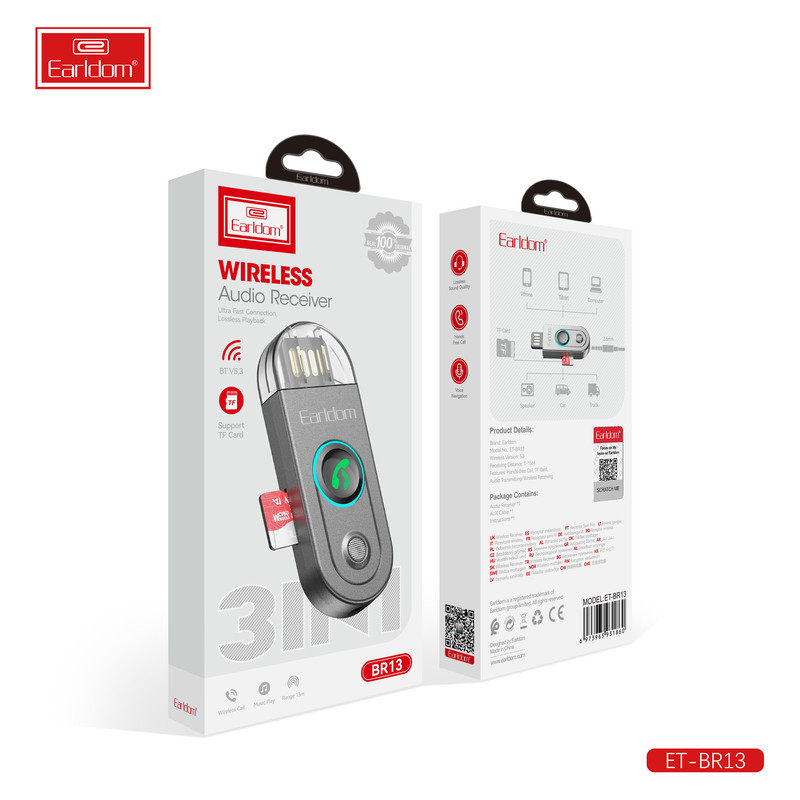 دانگل بلوتوث USB ارلدام مدل 3IN1 BR13