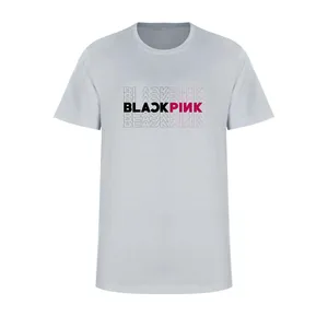 تی شرت آستین کوتاه زنانه مدل بلک پینک  کد L299 رنگ طوسی