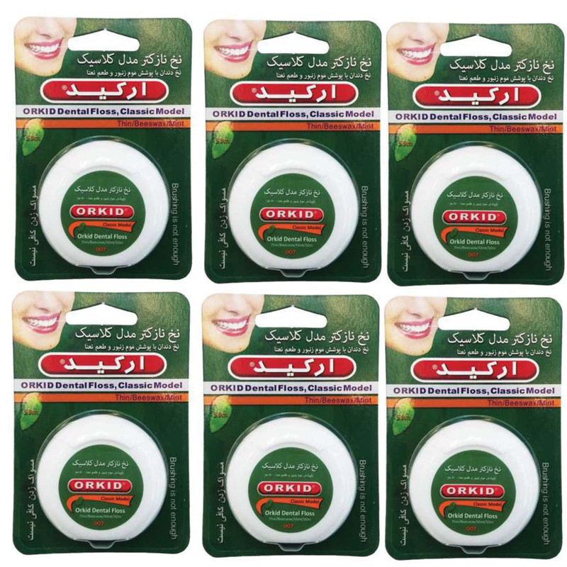 نخ دندان ارکید مدل کلاسیک مجموعه 6 عددی نخ دندان ارکید مدل کلاسیک مجموعه 6 عددی