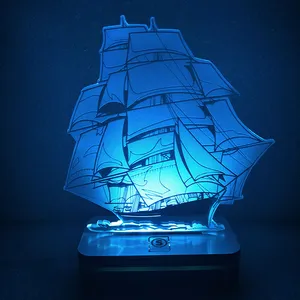 چراغ خواب سان لیزر طرح کشتی مدل هفت رنگ کد 1160