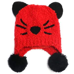 کلاه بافتنی نوزادی طرح گربه کد M409