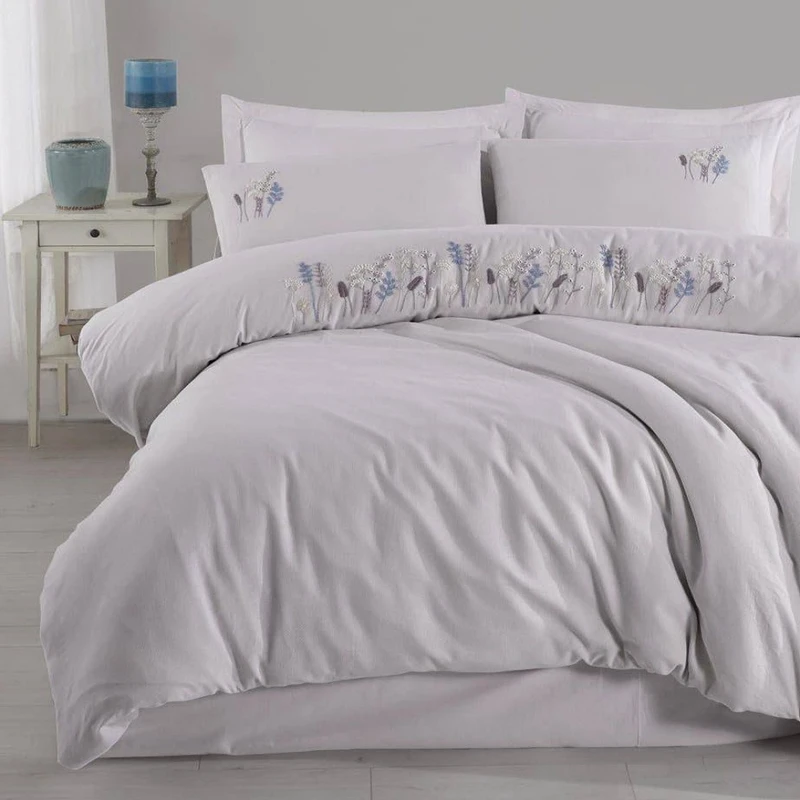 سرویس ملحفه 2 نفر 6 تکه شاهسِر مدل Nilda Acik Gri C.K