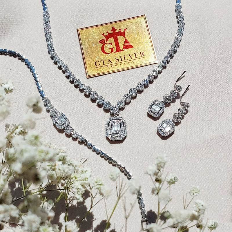 نیم ست نقره زنانه جی تی ای مدل A_2025 نیم ست نقره زنانه جی تی ای مدل A_2025