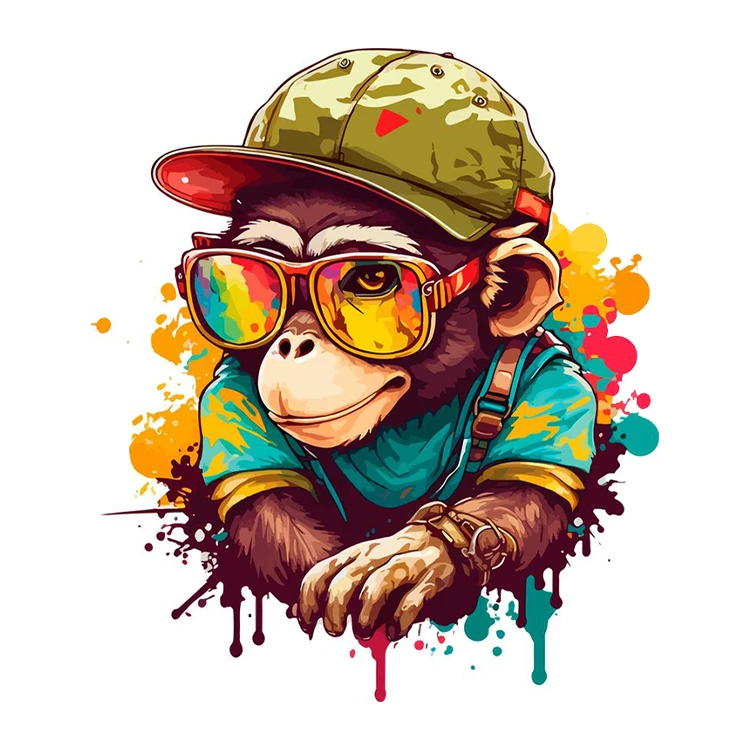 استیکر پارچه و لباس پاد آفرین مدل میمون کد 677