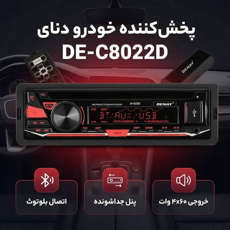 عکس شماره 2 : پخش کننده خودرو دنای مدل de-c8022d