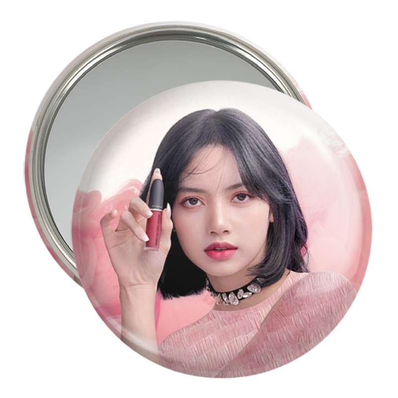 آینه جیبی خندالو مدل لیسا بلک پینک Black Pink  کد 14328