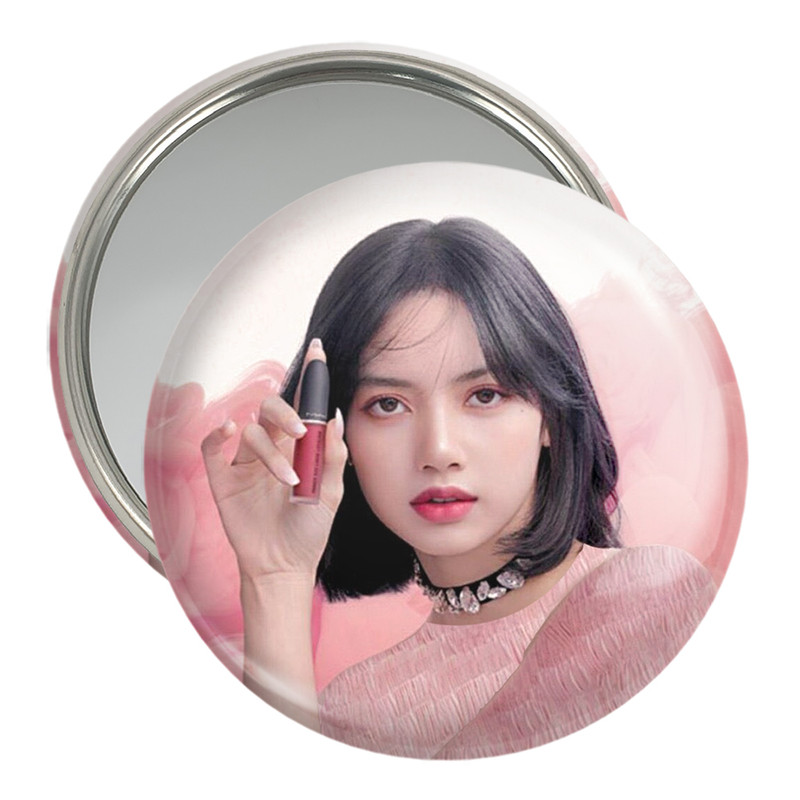 آینه جیبی خندالو مدل لیسا بلک پینک Black Pink  کد 14328