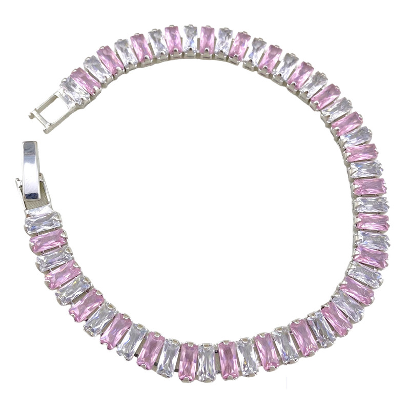 دستبند زنانه ژوپینگ مدل باگت جواهری تنیسی کد B4341