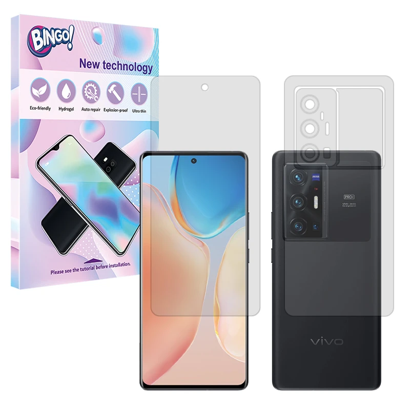 محافظ صفحه نمایش مات بینگو مدل Tough مناسب برای گوشی موبایل ویوو X70 Pro Plus به همراه محافظ پشت گوشی