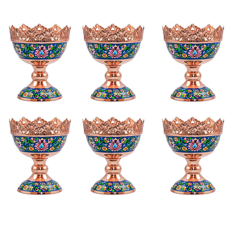 آجیل خوری مسی مدل پرداز کد P062 بسته 6 عددی