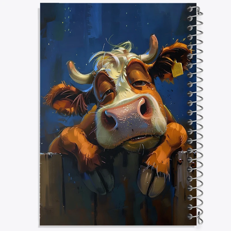 دفتر مشق 100 برگ خندالو طرح گاو خسته کد F6959