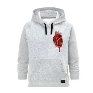 هودی زنانه مدل قلب انار  کد J127 رنگ طوسی